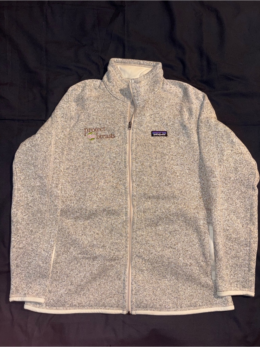 Patagonia Women's Heathered Light Gray Full-Zip Fleece Jacket XL Brand label